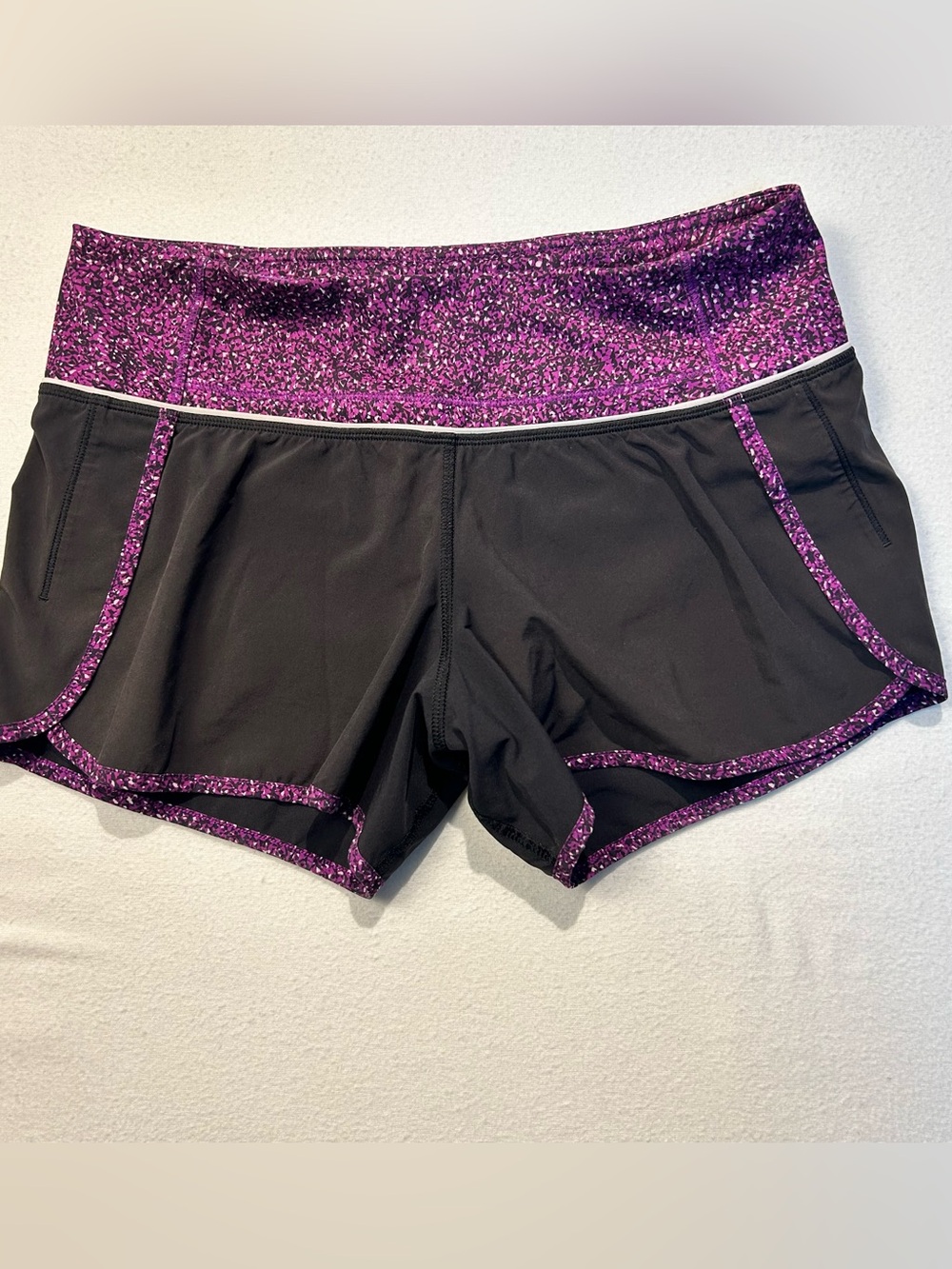 Black & Purple Women's Athletic Shorts